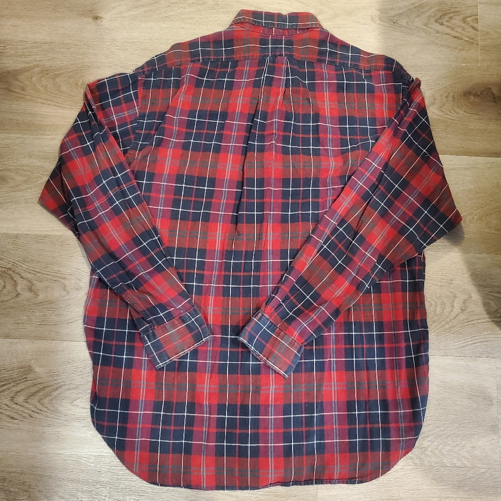 Ralph Lauren Blaire Shirt Mens Large Red Plaid Button Front Cotton Long Sleeve - Picture 8 of 8